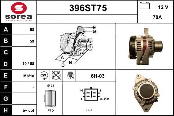 STARTCAR 396ST75 - Ģenerators autospares.lv