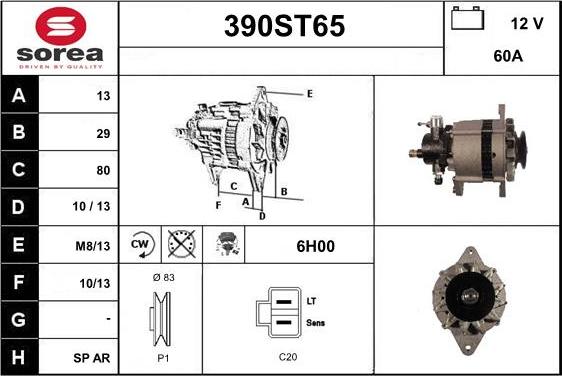 STARTCAR 390ST65 - Ģenerators www.autospares.lv