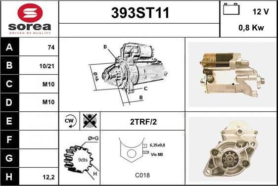 STARTCAR 393ST11 - Starteris autospares.lv