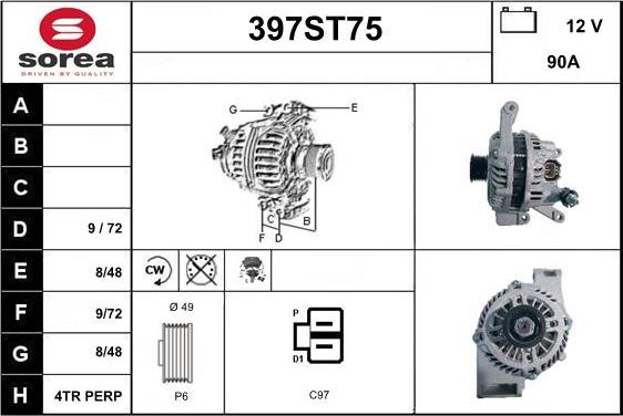 STARTCAR 397ST75 - Ģenerators autospares.lv