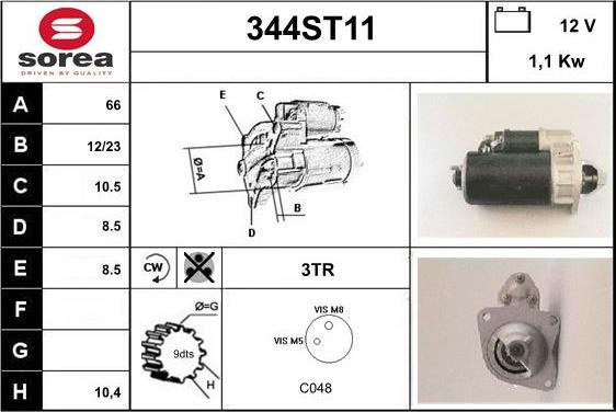 STARTCAR 344ST11 - Стартер www.autospares.lv