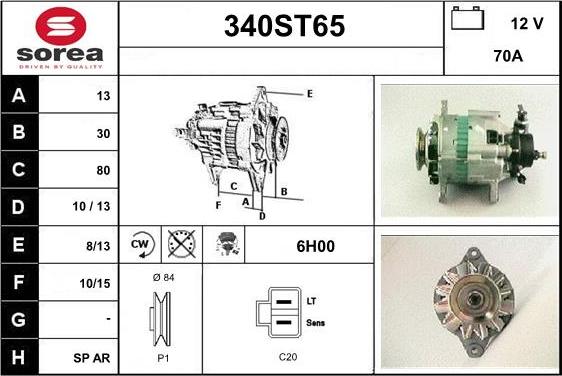 STARTCAR 340ST65 - Ģenerators www.autospares.lv