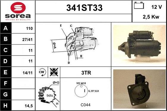 STARTCAR 341ST33 - Starteris autospares.lv