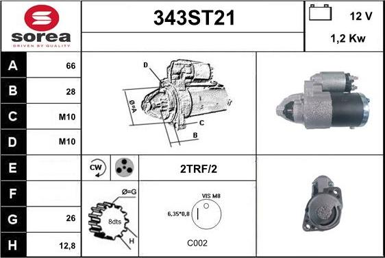 STARTCAR 343ST21 - Starteris autospares.lv