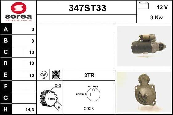 STARTCAR 347ST33 - Starteris www.autospares.lv