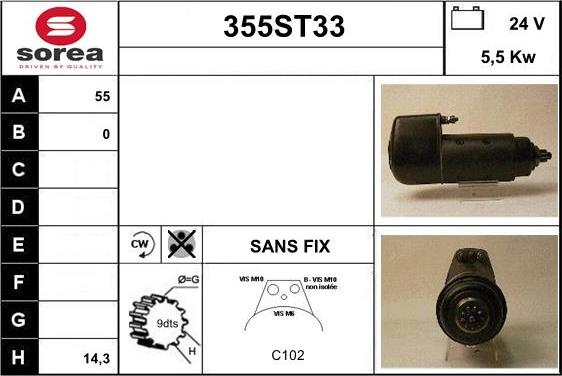 STARTCAR 355ST33 - Starteris autospares.lv