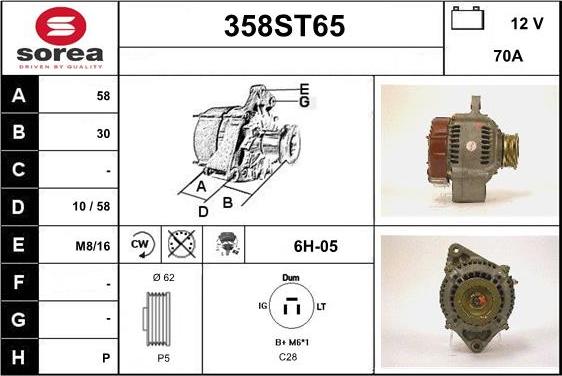 STARTCAR 358ST65 - Ģenerators www.autospares.lv