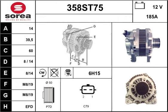 STARTCAR 358ST75 - Генератор www.autospares.lv