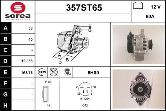 STARTCAR 357ST65 - Ģenerators www.autospares.lv