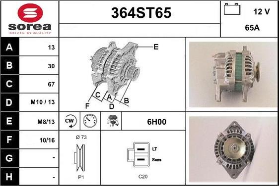 STARTCAR 364ST65 - Ģenerators www.autospares.lv