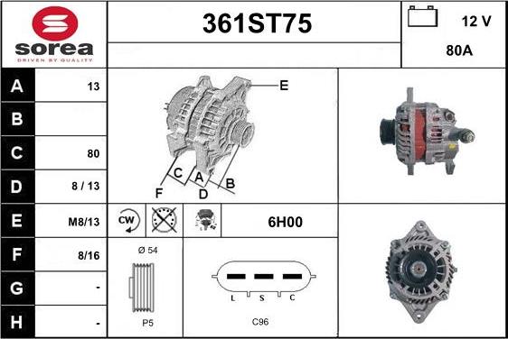 STARTCAR 361ST75 - Ģenerators autospares.lv