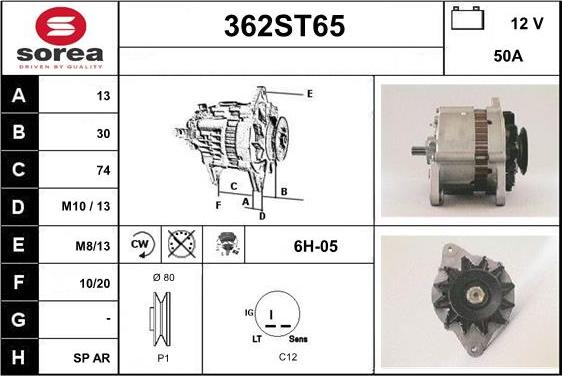 STARTCAR 362ST65 - Ģenerators autospares.lv