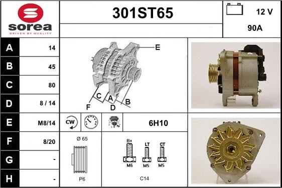 STARTCAR 301ST65 - Ģenerators autospares.lv