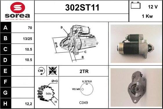 STARTCAR 302ST11 - Стартер www.autospares.lv