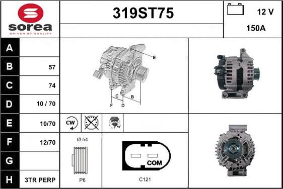 STARTCAR 319ST75 - Генератор www.autospares.lv