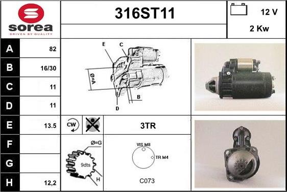 STARTCAR 316ST11 - Стартер www.autospares.lv