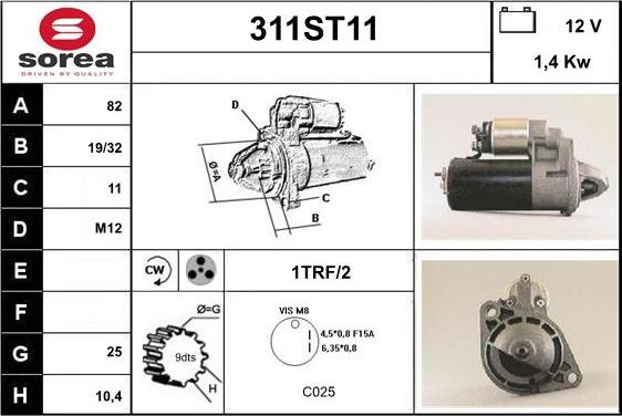 STARTCAR 311ST11 - Starteris www.autospares.lv