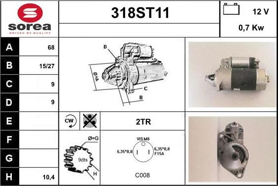 STARTCAR 318ST11 - Starteris www.autospares.lv