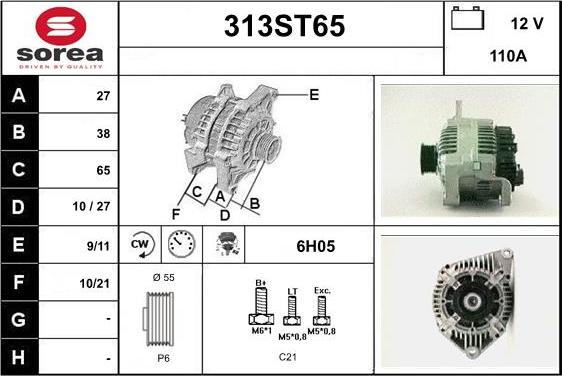 STARTCAR 313ST65 - Генератор www.autospares.lv