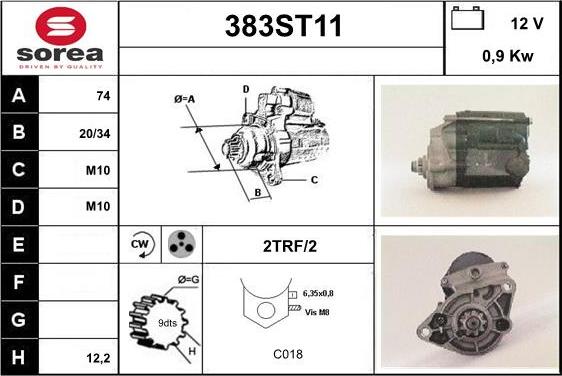 STARTCAR 383ST11 - Starteris autospares.lv