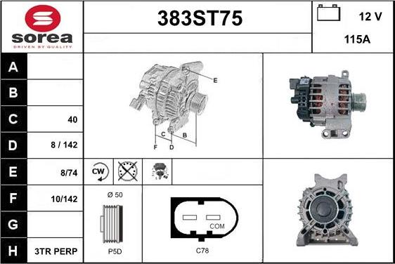 STARTCAR 383ST75 - Ģenerators autospares.lv