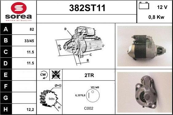 STARTCAR 382ST11 - Starter www.autospares.lv