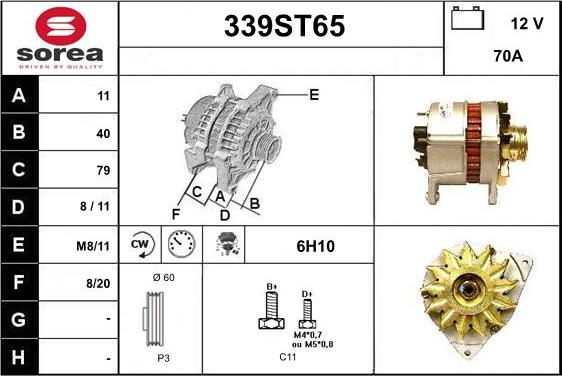 STARTCAR 339ST65 - Alternator www.autospares.lv