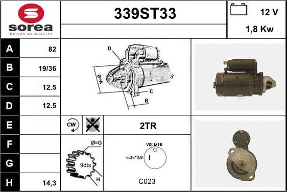 STARTCAR 339ST33 - Starter www.autospares.lv