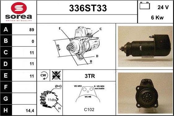 STARTCAR 336ST33 - Starter www.autospares.lv