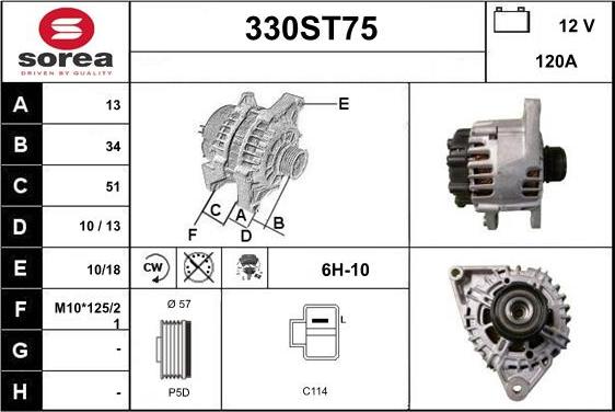 STARTCAR 330ST75 - Ģenerators www.autospares.lv