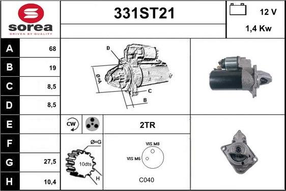 STARTCAR 331ST21 - Starteris www.autospares.lv