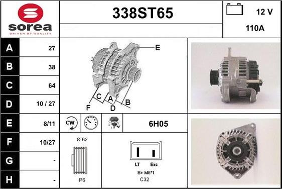 STARTCAR 338ST65 - Генератор www.autospares.lv