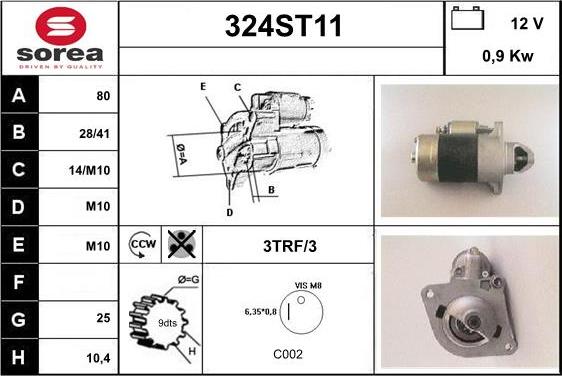 STARTCAR 324ST11 - Starteris autospares.lv