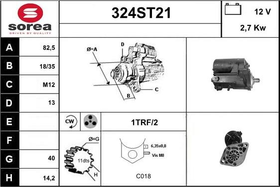 STARTCAR 324ST21 - Starter www.autospares.lv