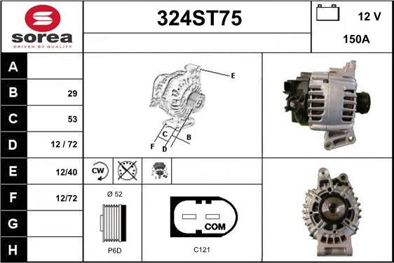 STARTCAR 324ST75 - Ģenerators www.autospares.lv