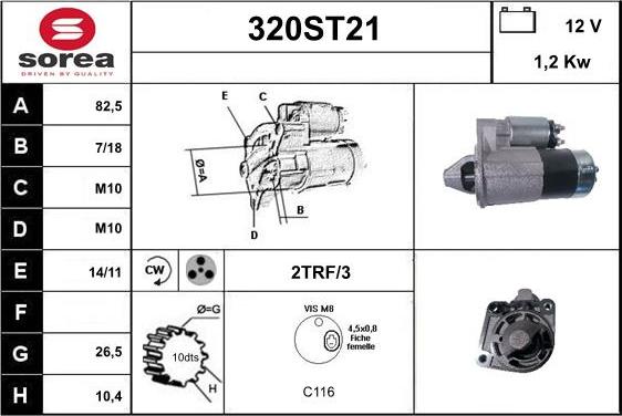 STARTCAR 320ST21 - Starteris autospares.lv