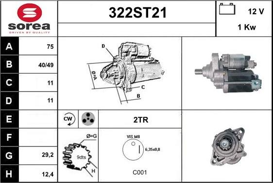 STARTCAR 322ST21 - Starter www.autospares.lv