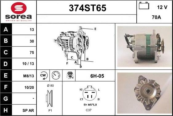 STARTCAR 374ST65 - Ģenerators autospares.lv