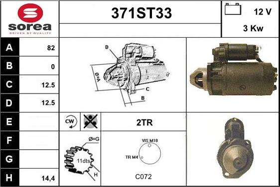 STARTCAR 371ST33 - Starteris www.autospares.lv