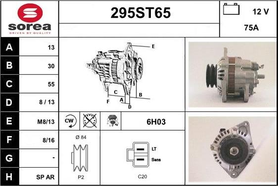 STARTCAR 295ST65 - Генератор www.autospares.lv