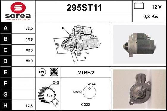 STARTCAR 295ST11 - Starteris autospares.lv