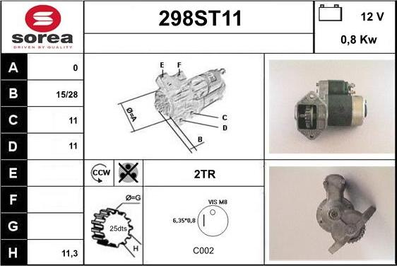 STARTCAR 298ST11 - Starter www.autospares.lv