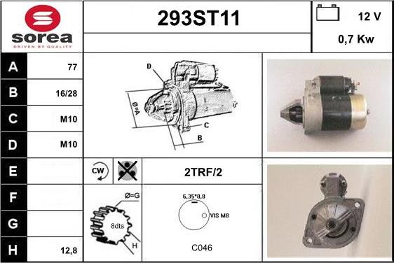 STARTCAR 293ST11 - Starteris autospares.lv