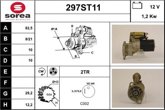 STARTCAR 297ST11 - Starteris autospares.lv