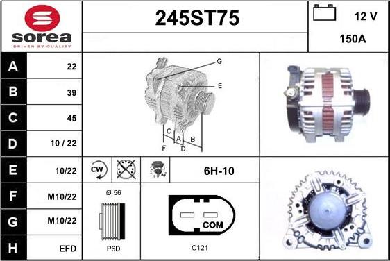 STARTCAR 245ST75 - Ģenerators www.autospares.lv