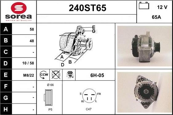 STARTCAR 240ST65 - Ģenerators autospares.lv