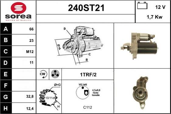 STARTCAR 240ST21 - Стартер www.autospares.lv