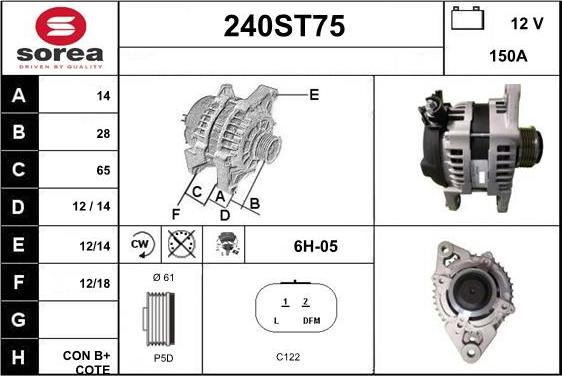 STARTCAR 240ST75 - Ģenerators www.autospares.lv