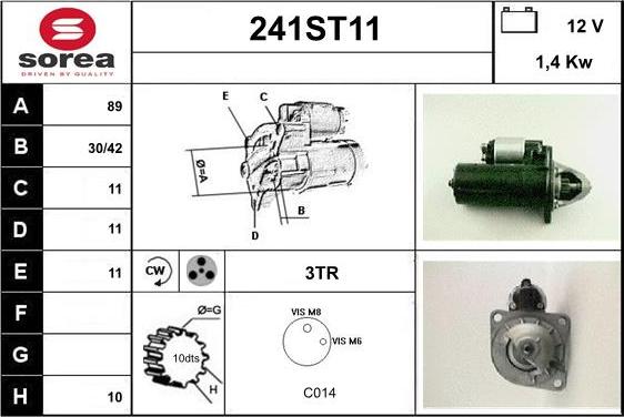 STARTCAR 241ST11 - Starteris www.autospares.lv