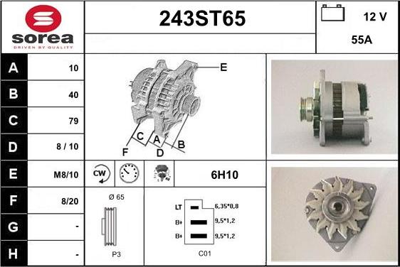 STARTCAR 243ST65 - Генератор www.autospares.lv